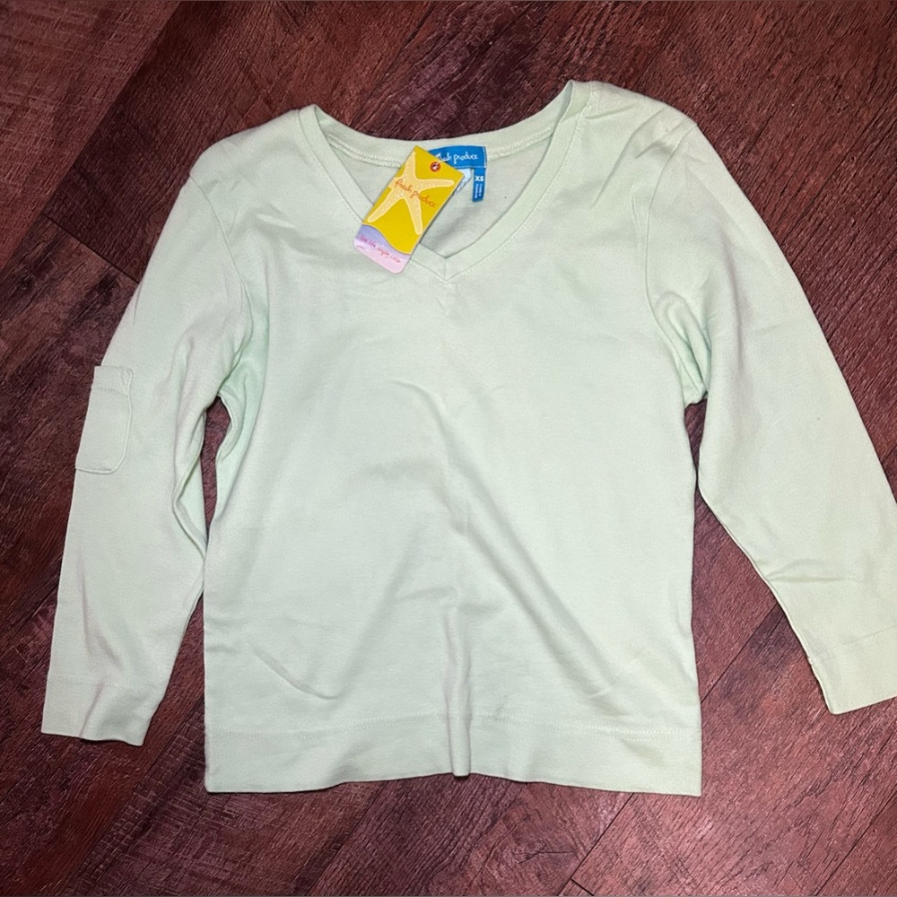 NWT Fresh Produce thick pull over hoodie XS light Green sweatshirt women's